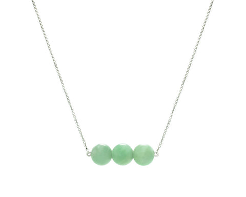 Bar Necklace with Green Jade in White Gold | Modern Jade Designs by TRACE