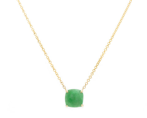 Green Jade Pendant Necklace in Yellow Gold | Modern Jade Designs by TRACE