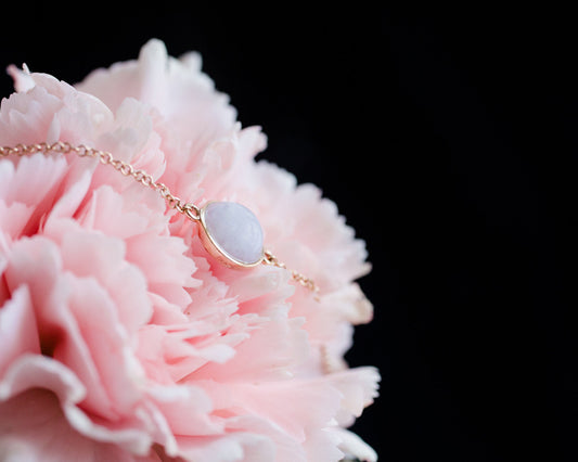 Vivi by TRACE | lavendar jade stone rose gold bracelet