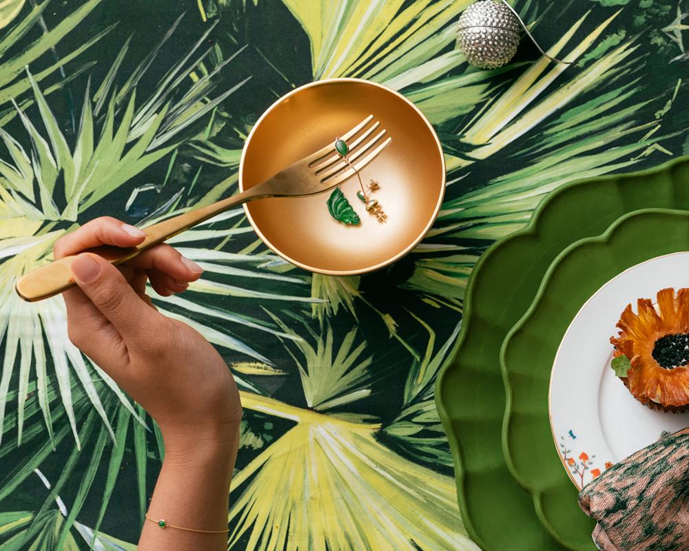 Modern Jade Jewelry - TRACE - playful photography with natural jade