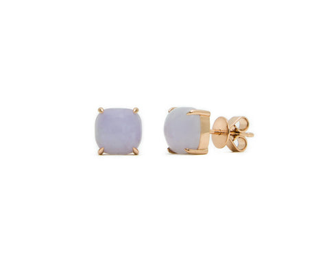 Light Purple Jade Stud Earrings in Rose Gold | Modern Jade Designs by TRACE