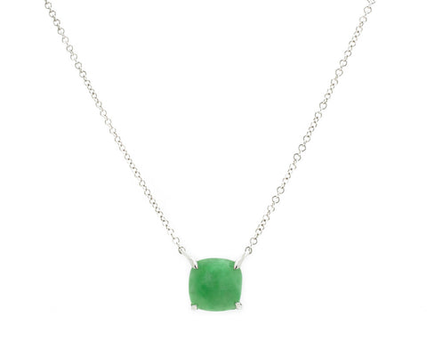 Green Jade Pendant Necklace in White Gold | Modern Jade Designs by TRACE