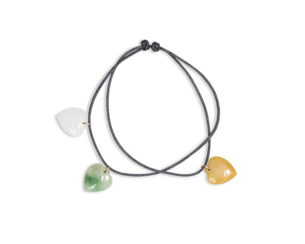 Jade Heart Charms | Cord Bracelet with Adjustable Knot | tracejade.com