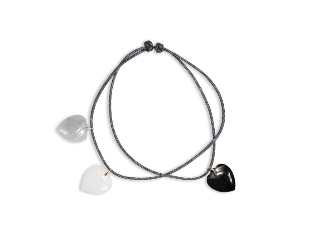 Chinese Jade Charm | Tri-color heart-shaped jade bracelet | tracejade.com