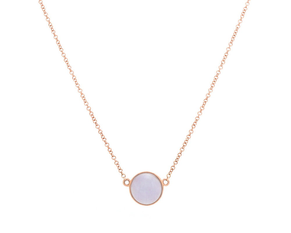 Eileen by TRACE jade jewelry | Purple jade pendant necklace in 14k rose gold