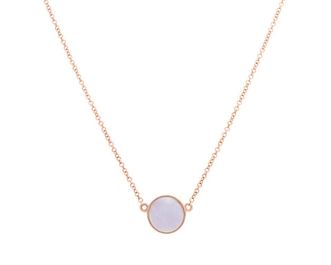 Eileen by TRACE jade jewelry | Purple jade pendant necklace in 14k rose gold