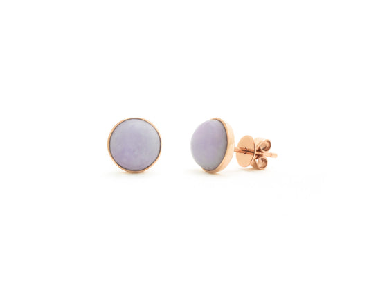 Nessa by TRACE jade jewelry | 14k rose gold jade stud earrings