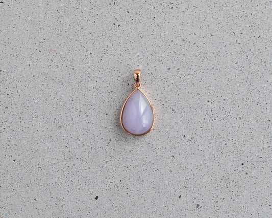 Rose Gold Lavender Pear Jade Necklace | Grade A Jadeite Necklace | Jade jewelry by TRACE