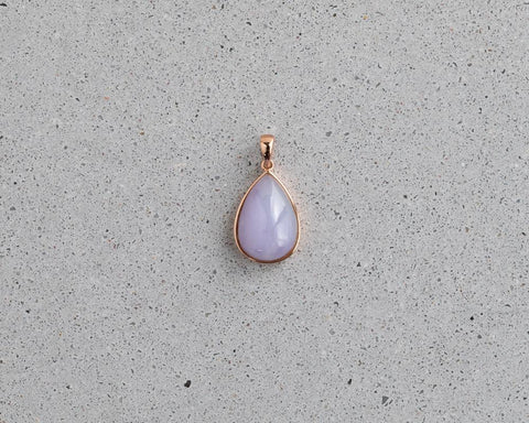 Rose Gold Lavender Pear Jade Necklace | Grade A Jadeite Necklace | Jade jewelry by TRACE