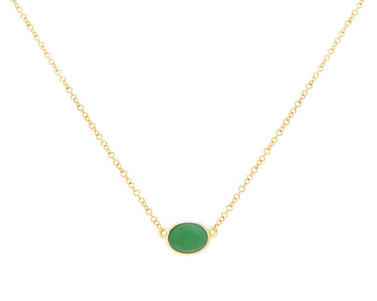 Green Jade Necklace in Yellow Gold | Modern Jade Designs by TRACE