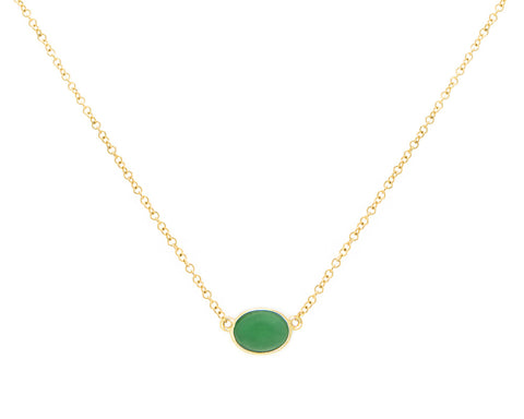Green Jade Necklace in Yellow Gold | Modern Jade Designs by TRACE