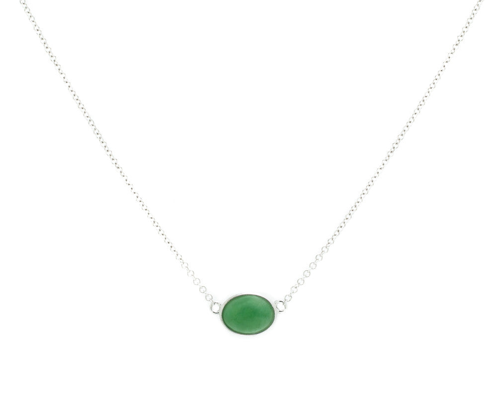 Green Jade Necklace in White Gold | Modern Jade Designs by TRACE