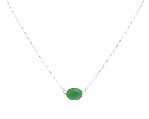 Green Jade Necklace in White Gold | Modern Jade Designs by TRACE