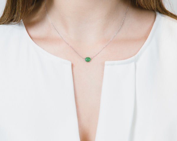 Green Jade Pendant Necklace by TRACE Jade Jewelry