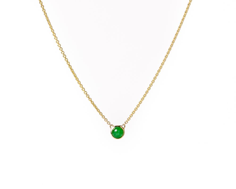 Yellow Gold Translucent Green Jade Necklace | Grade A Jadeite Necklaces | Jade jewelry by TRACE