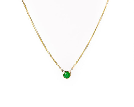 Yellow Gold Translucent Green Jade Necklace | Grade A Jadeite Necklaces | Jade jewelry by TRACE