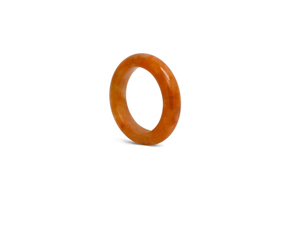 Natural Orange Red Jade Ring | Solid Grade A jadeite at TRACE