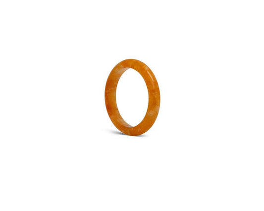 Thin Orange Red Jade Ring | Solid Grade A jadeite at TRACE