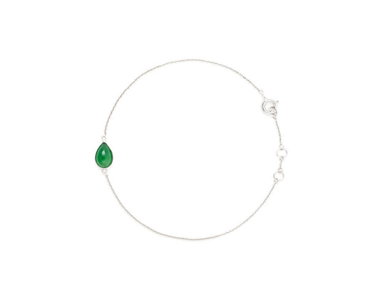 Pear Shaped Jade Bracelet | White Gold Bracelets