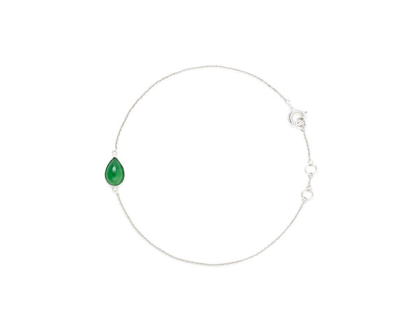 Pear Shaped Jade Bracelet | White Gold Bracelets