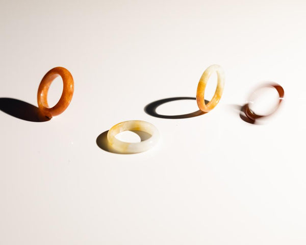 Artistic jewelry photography | Natural jade rings at TRACE