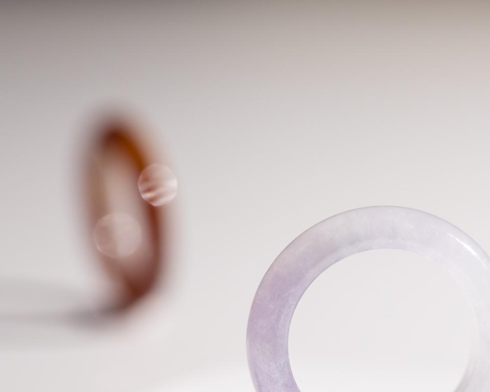 Close up, lavender solid jade ring | TRACE modern jade jewelry