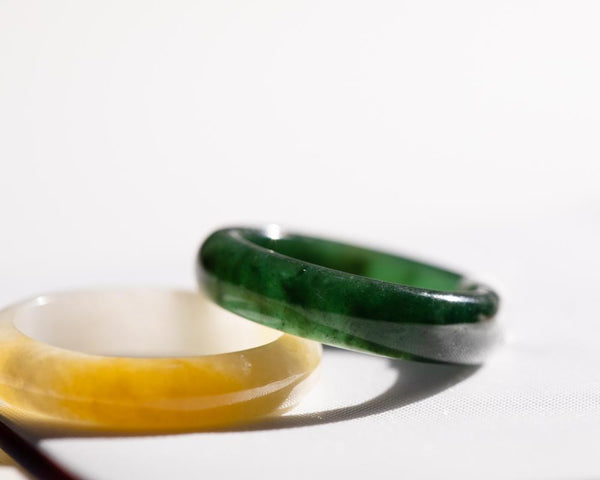 Jadeite jade rings by TRACE modern jade jewelry