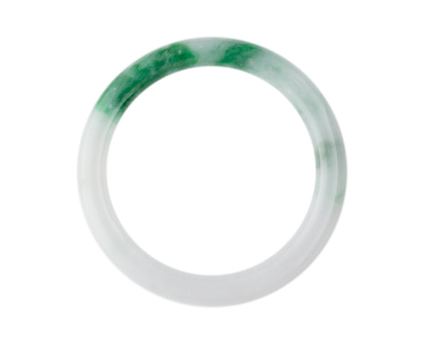 Authentic Grade A jade bangle at TRACE jade | Modern jade jewelry for women | White and dark green bangle