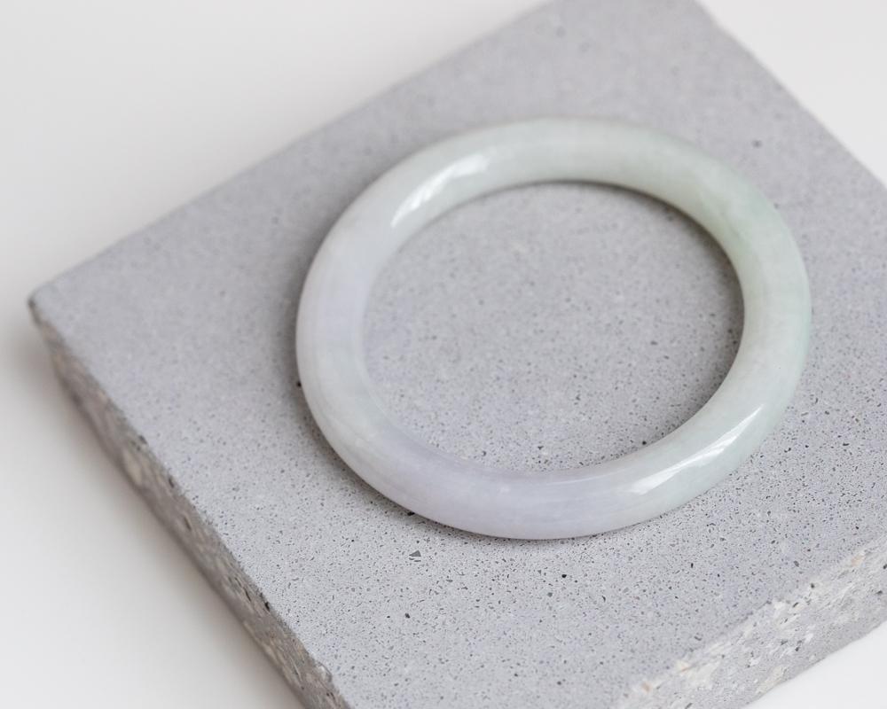 Lavender Jade with Green | Solid Jade Bangle Bracelets | tracejade.com
