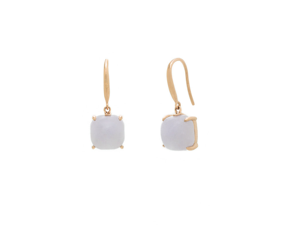 Light Purple Jade Dangle Earrings in Rose Gold | Modern Jade Designs by TRACE