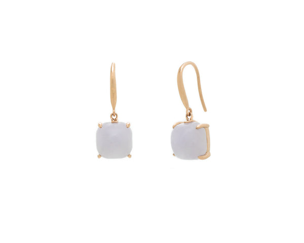 Light Purple Jade Dangle Earrings in Rose Gold | Modern Jade Designs by TRACE