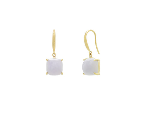 Light Purple Jade Dangle Earrings in Yellow Gold | Modern Jade Designs by TRACE
