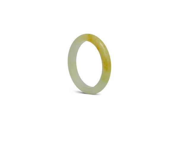 Yellow & Green Solid Jade Ring | Solid Grade A jadeite at TRACE